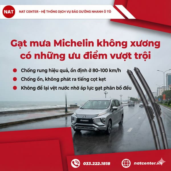 Những ưu điểm vượt trội của gạt mưa không xương