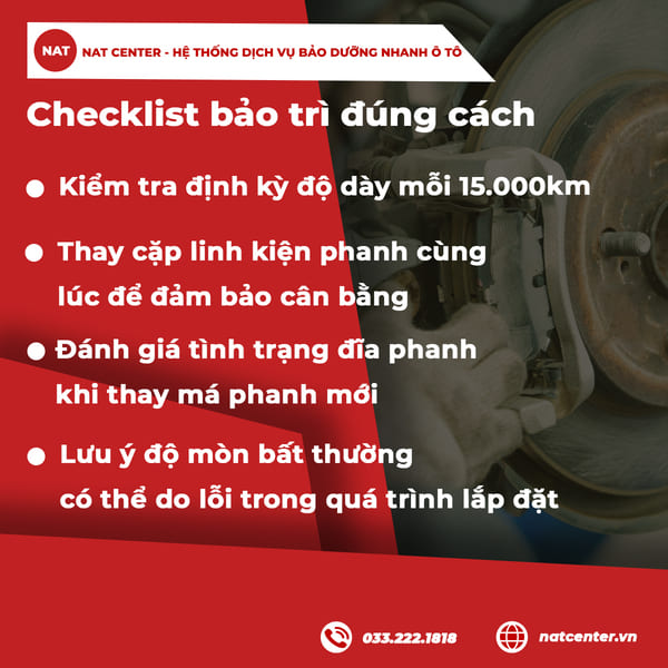 Checklist má phanh CX5 bảo trì 