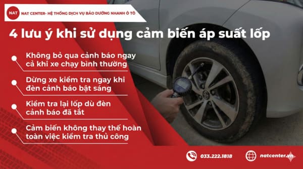 Lưu ý khi sử dụng cảm biến áp suất lốp xe Veloz