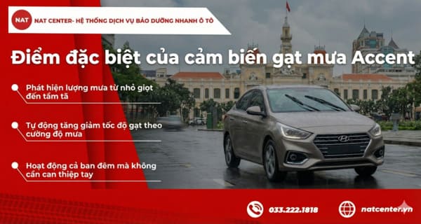 Cảm biến gạt mưa Accent có các điểm đặc biệt 