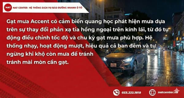 Cảm biến gạt mưa xe Hyundai Accent nhận biết trời mưa bằng cách nào?