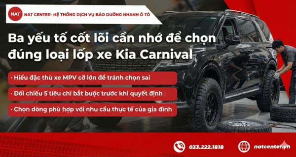 Ba yếu tố cốt lõi cần nhớ để chọn đúng loại lốp xe