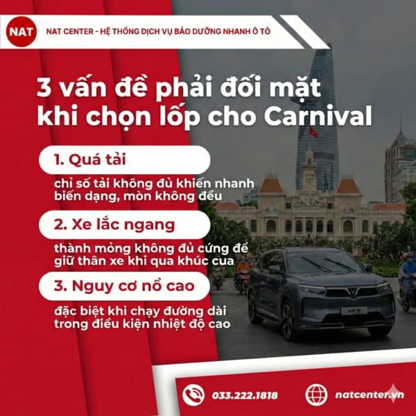 3 vấn đề phải đối mặt khi chọn lốp cho Carnivaltheo NAT Center