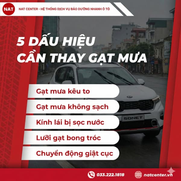 Dấu hiệu gạt mưa xe Kia Sonet cần thay 