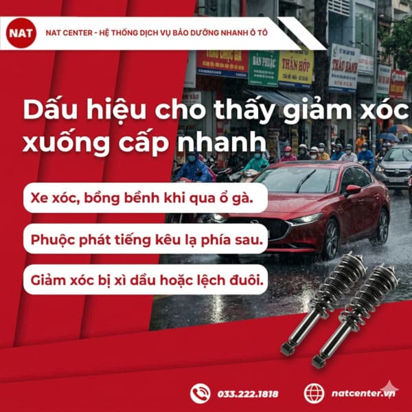 Dấu hiệu giảm xóc sau xuống cấp 
