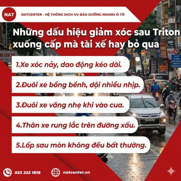 Dấu hiệu giảm xóc sau xuống cấp 