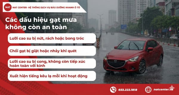 Dấu hiệu gạt mưa xe Mazda 2 không còn an toàn 