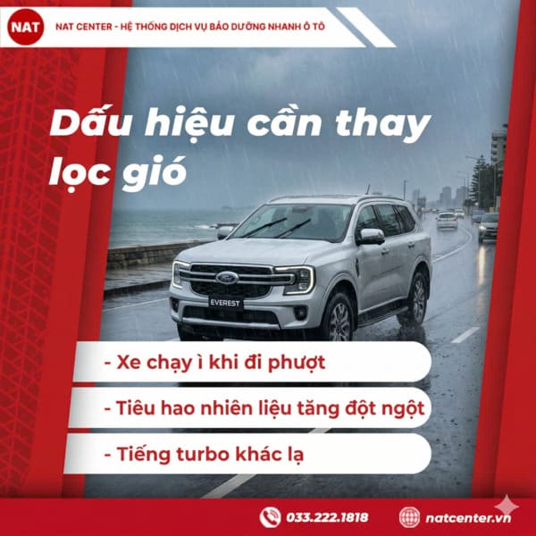 Dấu hiệu lọc gió cần thay