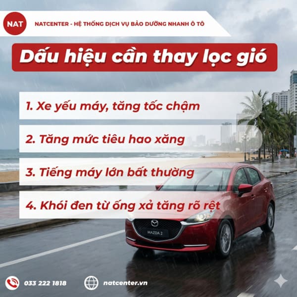 Dấu hiệu lọc gió động cơ Mazda 2 cần thay