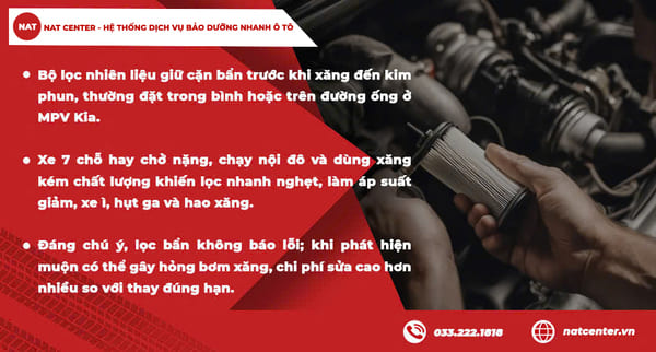 Các dấu hiệu lọc xăng Kia Seltos bẩn