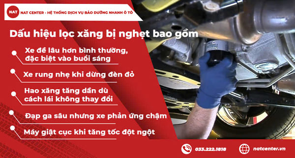 Dấu hiệu lọc xăng bị nghẹt theo NAT Center