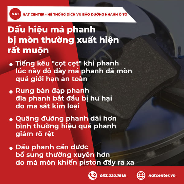 Dấu hiệu má phanh mòn 