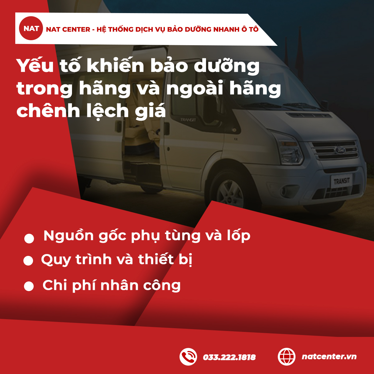 Chênh lệch giá bảo dưỡng