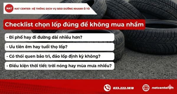 Checklist chọn lốp đúng để không mua nhầm