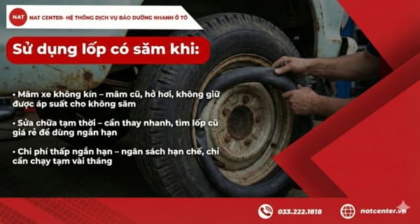 Sử dụng lốp xe Kia Soluto có săm khi nào theo NAT Center