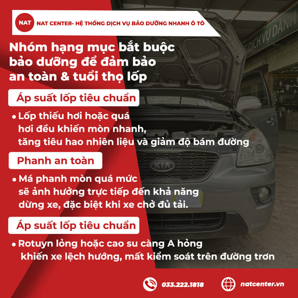 Các hạng mục bắt buộc cần bảo dưỡng