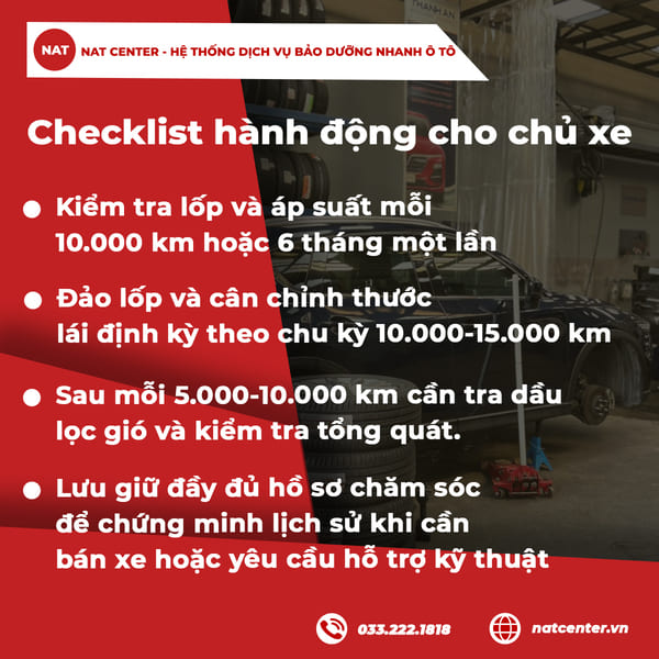 Chủ xe bảo dưỡng xe Kia K3 cần làm theo NAT Center