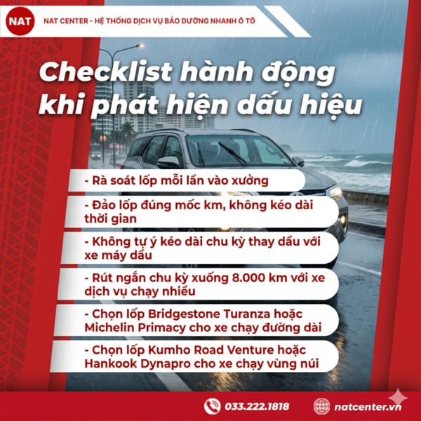 Các hành động khi xe có dấu hiệu theo NAT Center