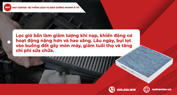 Hậu quả sử dụng lọc gió động cơ bẩn