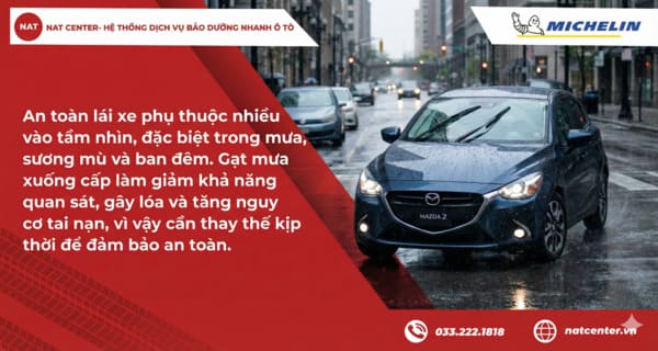 Lý do gạt mưa xe Mazda 2 ảnh hưởng trực tiếp đến an toàn lái xe 