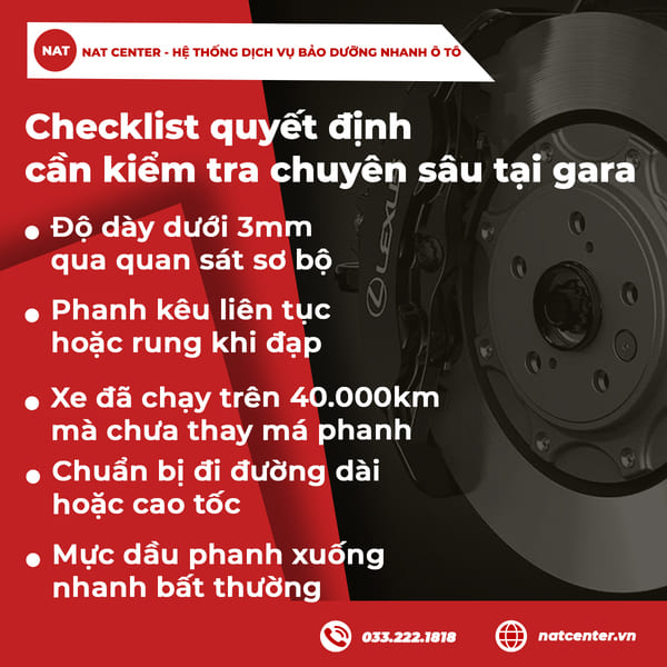 Kiểm tra má phanh Mazda 2 chuyên sâu 