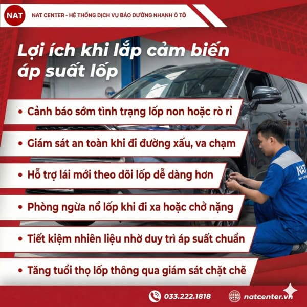 Những lợi ích khi lắp cảnh báo áp suất lốp Toyota Cross