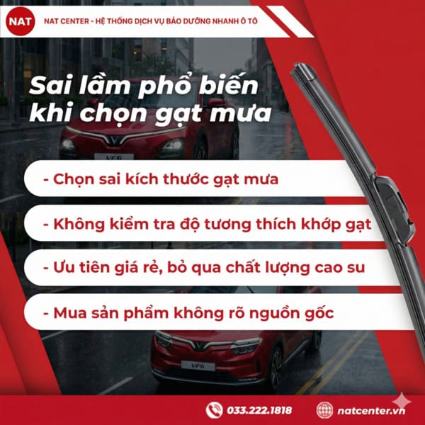 Sai lầm phổ biến khi chọn gạt mưa VF6 