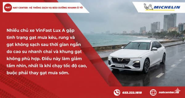 Các lỗi gạt mưa xe Lux A thường gặp