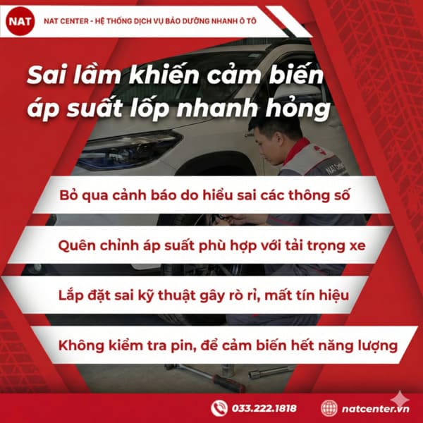 Sai lầm khiến cảnh báo áp suất lốp Cross nhanh hỏng 