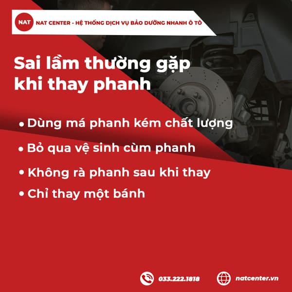 Sai lầm thường gặp khi thay má phanh Ford Ranger 