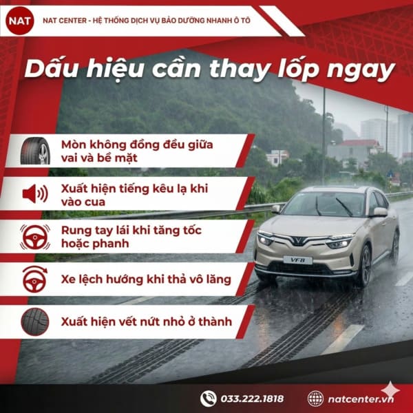 Dấu hiệu thay lốp xe ngay