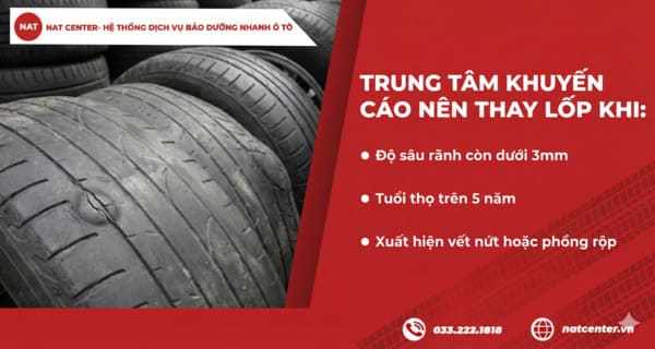 Dấu hiệu nên thay lốp ô tô điện
