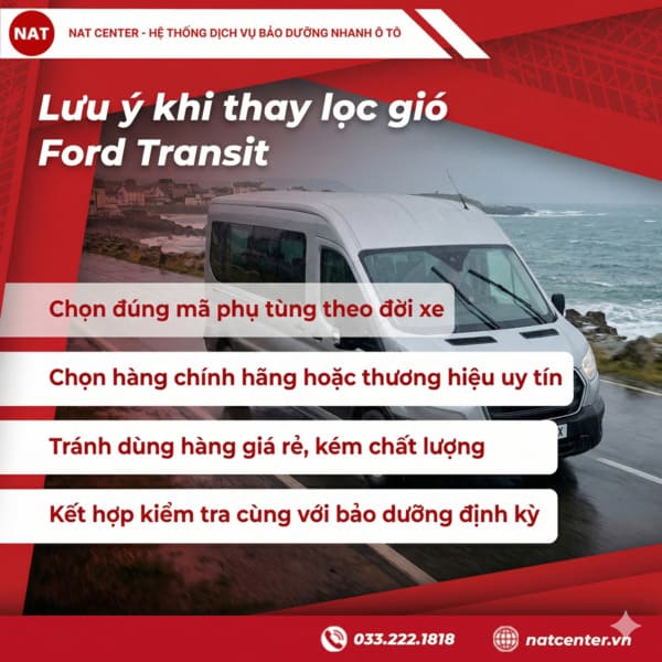 Lưu ý lọc gió động cơ Ford Transit
