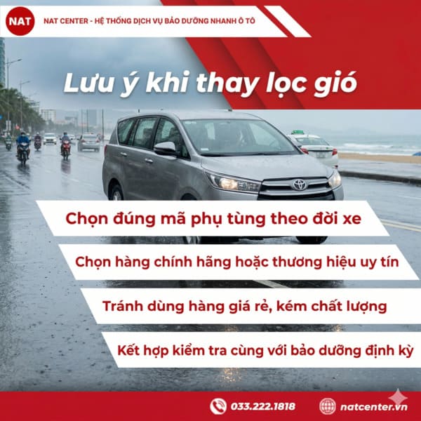 Các lưu ý khi thay lọc gió