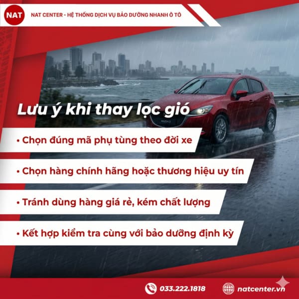 Lưu ý khi thay lọc gió động cơ