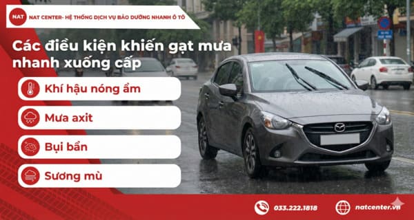 Lý do gạt mưa cho xe Mazda 2 nhanh xuống cấp 