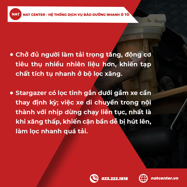 Nguyên nhân lọc xăng Stargazer cần thay 