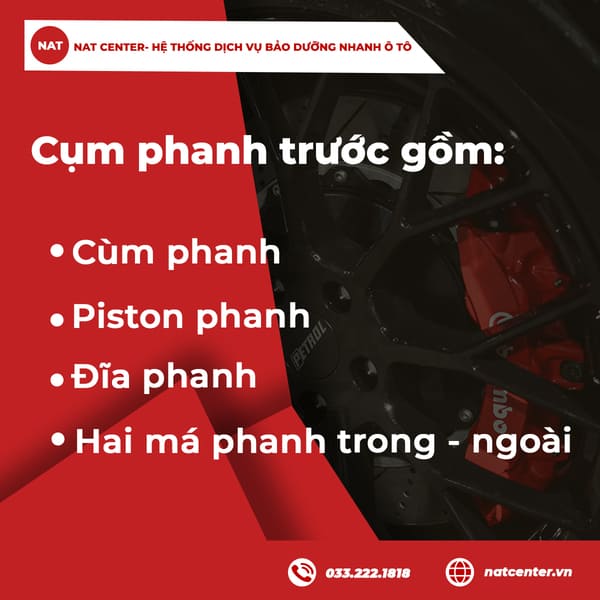 Cụm má phanh trước theo NAT Center 