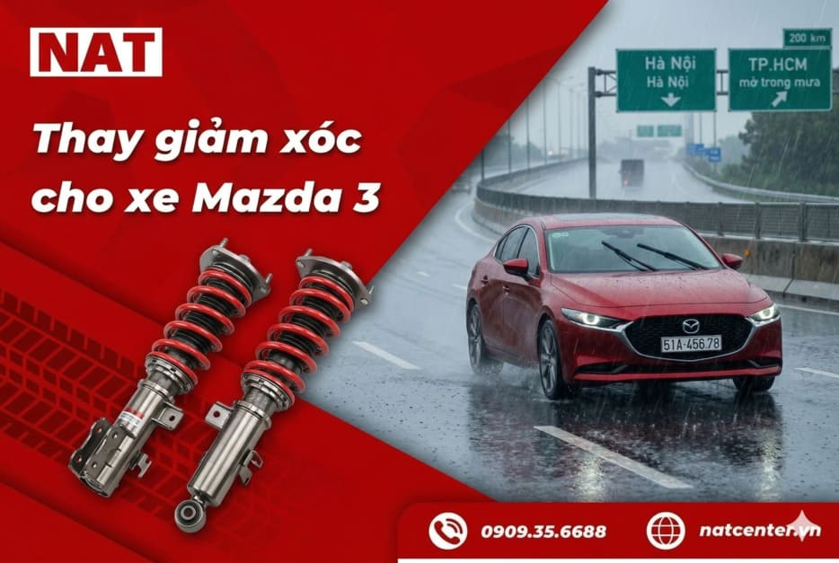 Thay giảm xóc sau Mazda 3 