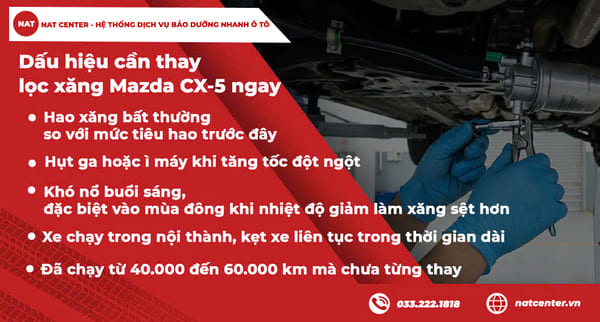 Dấu hiệu cần thay lọc xăng theo NAT Center