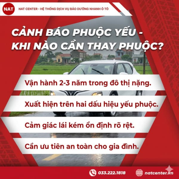 Dấu hiệu phuộc yếu cần thay 