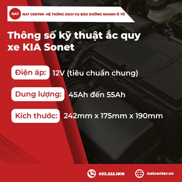 Thông số ắc quy Sonet chính xác