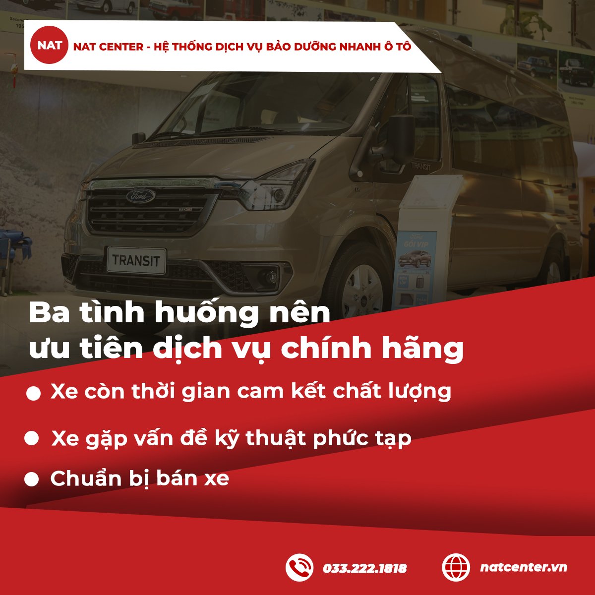 Ba tình huống ưu tiên dịch vụ chính hãng theo NAT Center