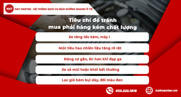 Những tiêu chí tránh mua lọc gió động cơ kém chất lượng theo NAT Center
