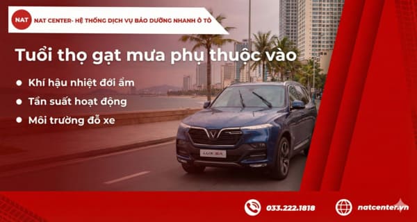 Tuổi thọ gạt mưa Lux SA tại NAT Center