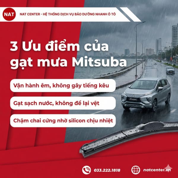 Những ưu điểm của gạt mưa Mitsuba