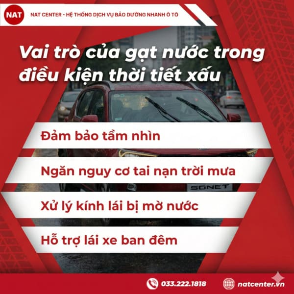Vai trò gạt mưa xe Kia Sonet trong điều kiện thời tiết xấu 