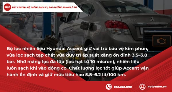 Vai trò lọc xăng Accent 2018 