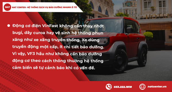 Bảo dưỡng xe VF3 ít hạn mục hơn xe xăng