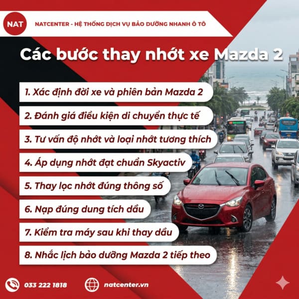 Các bước thay nhớt xe Mazda 2